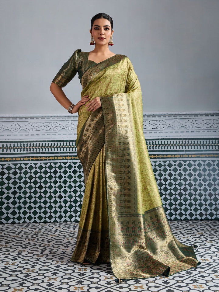 Woven Design Meenakari Kanjivaram Silk Saree