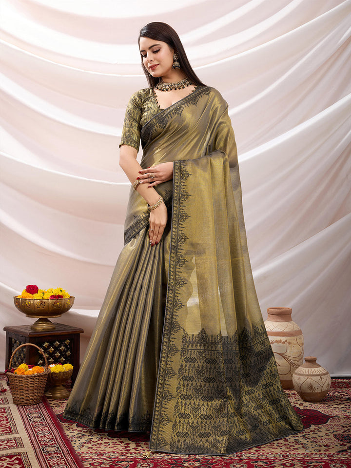 Woven Design Cotton Linen Saree