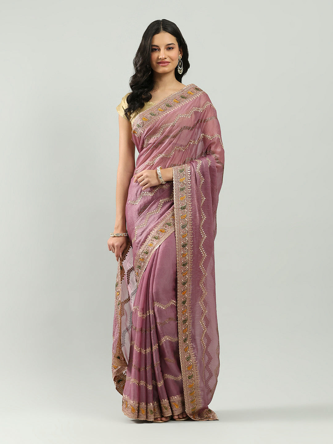 Embroidery Border Organza Saree