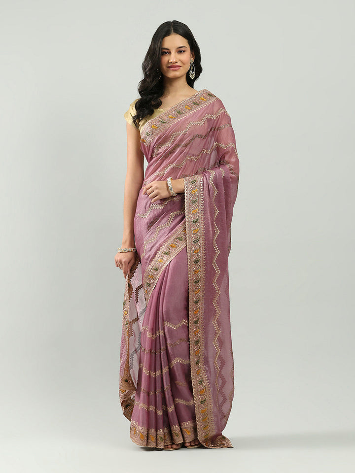 Embroidery Border Organza Saree