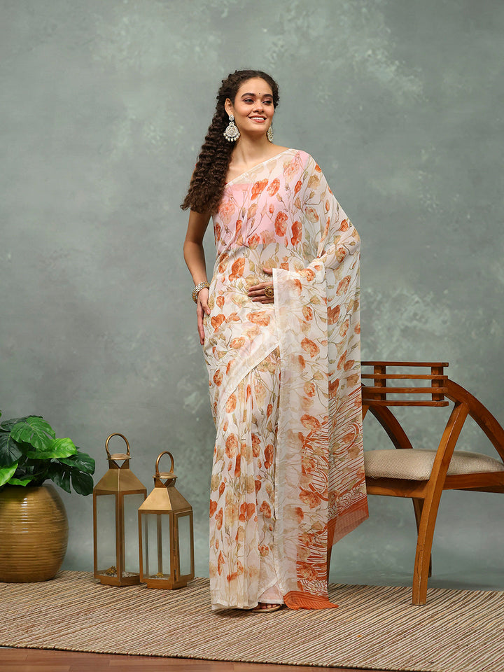 Digital Printed Georgette Saree