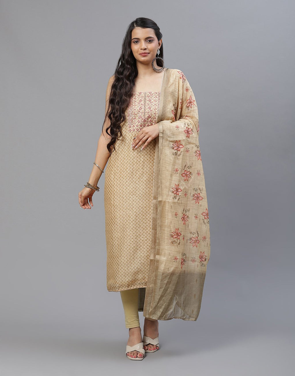 Chanderi Printed Suit piece