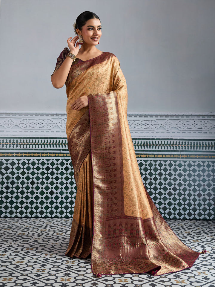 Woven Design Meenakari Kanjivaram Silk Saree