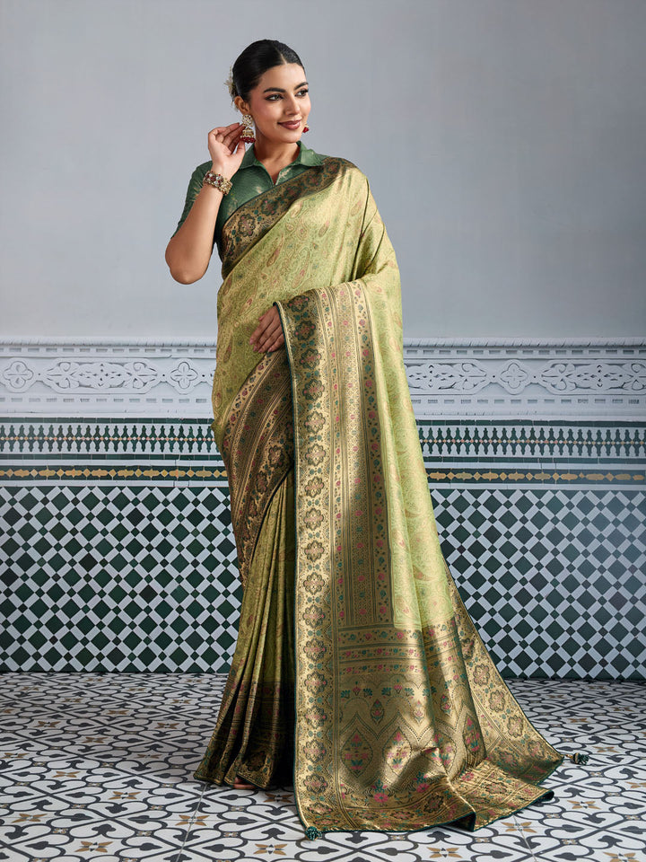 Woven Design Meenakari Kanjivaram Silk Saree
