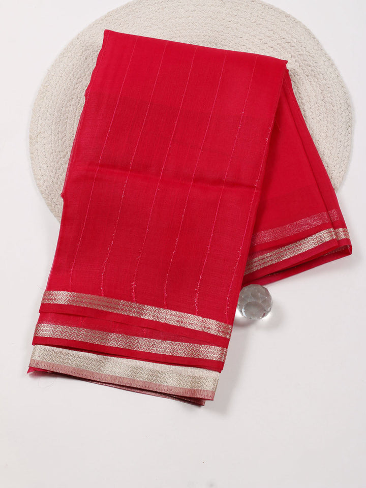 Plain Zari Border Organza Saree