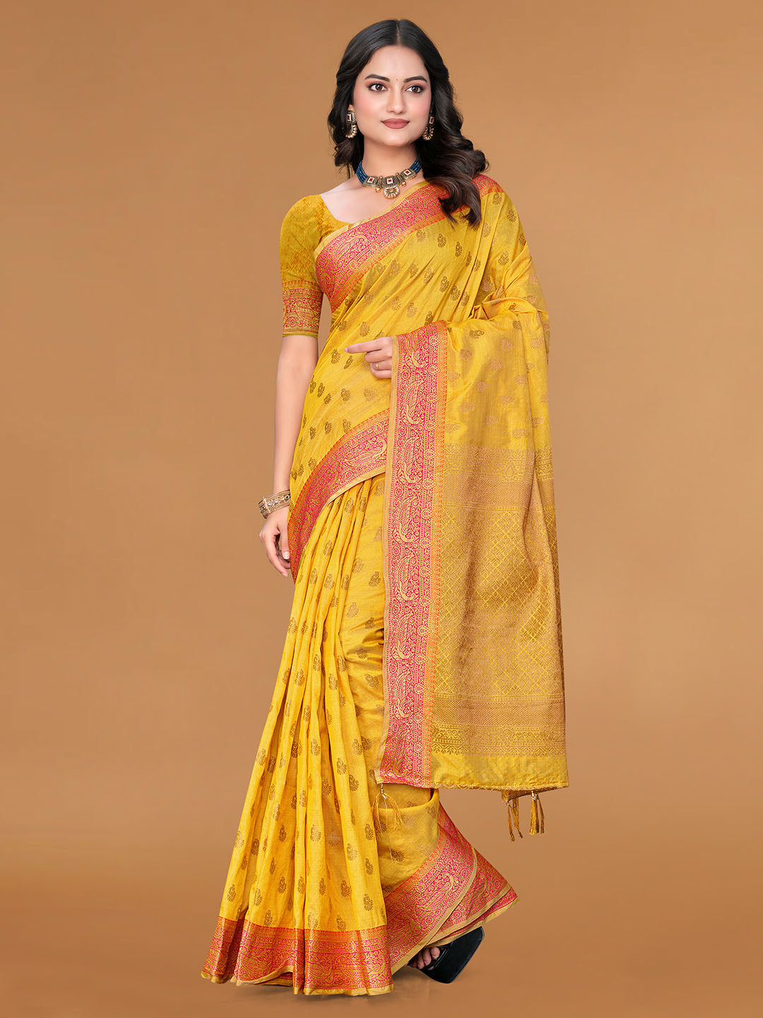 Zari Jaal Cotton Woven Saree