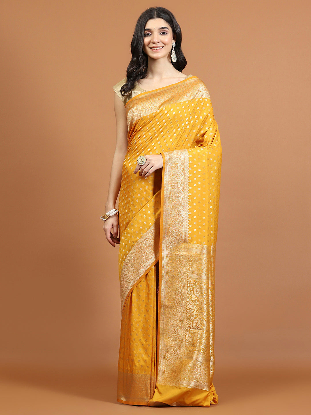Zari Jaal Woven Art Silk Saree