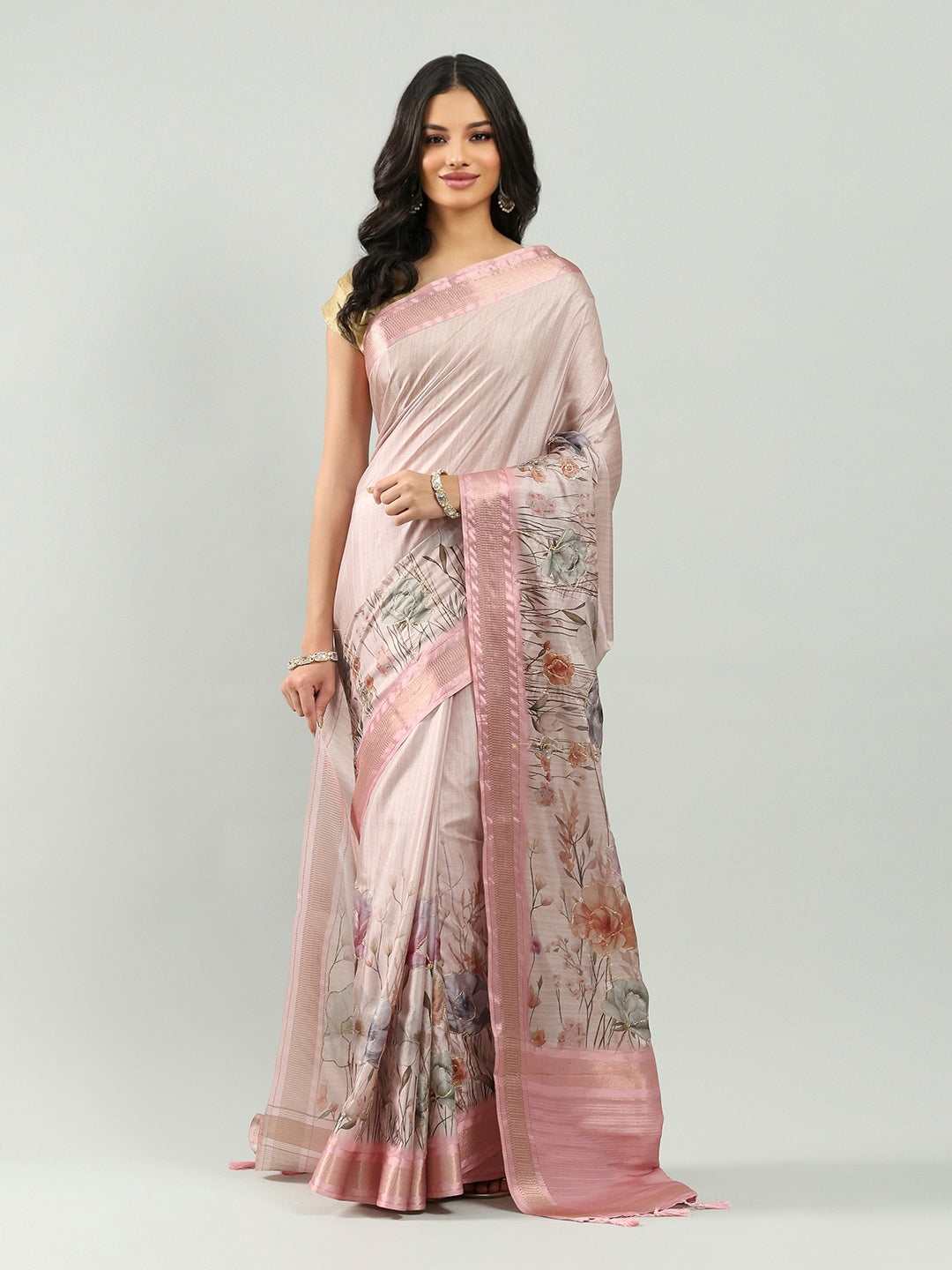 Printed Art Silk Woven Saree