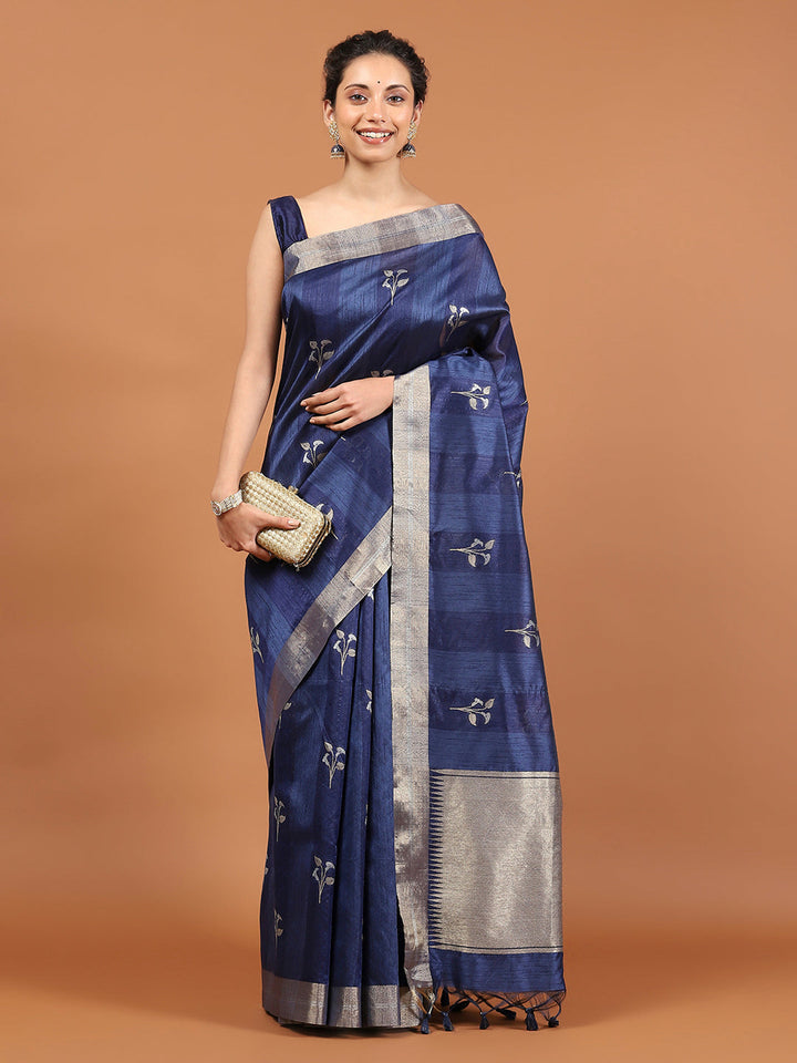 Woven Border Booti Art Silk Saree