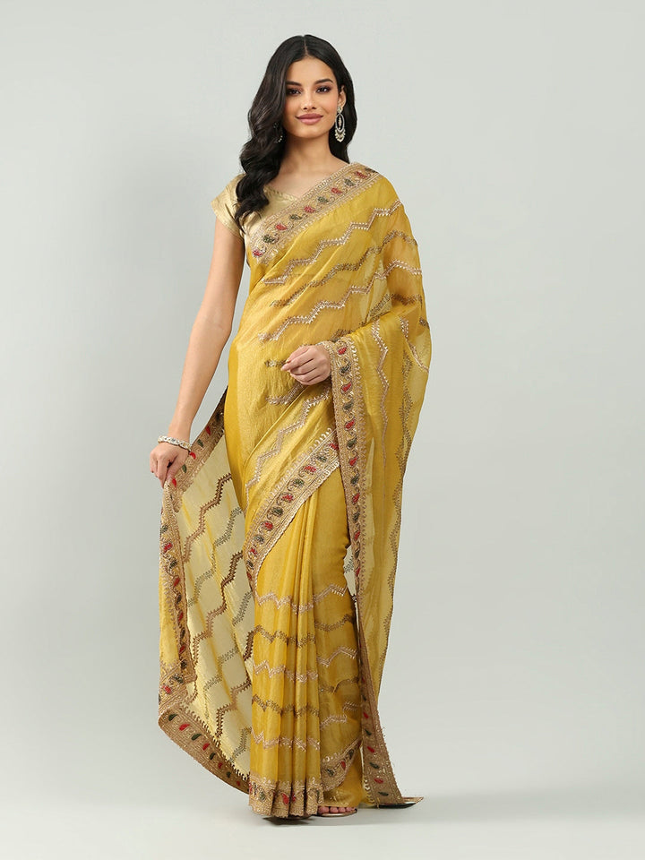 Embroidery Border Organza Saree