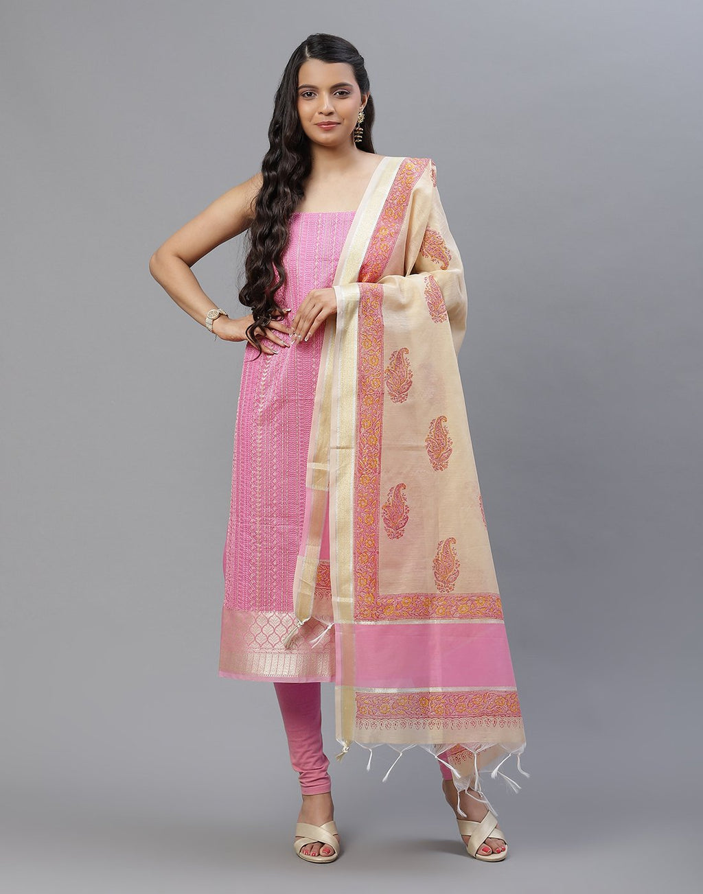 Chanderi Embroidered Suit piece