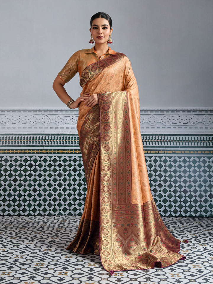 Woven Design Meenakari Kanjivaram Silk Saree