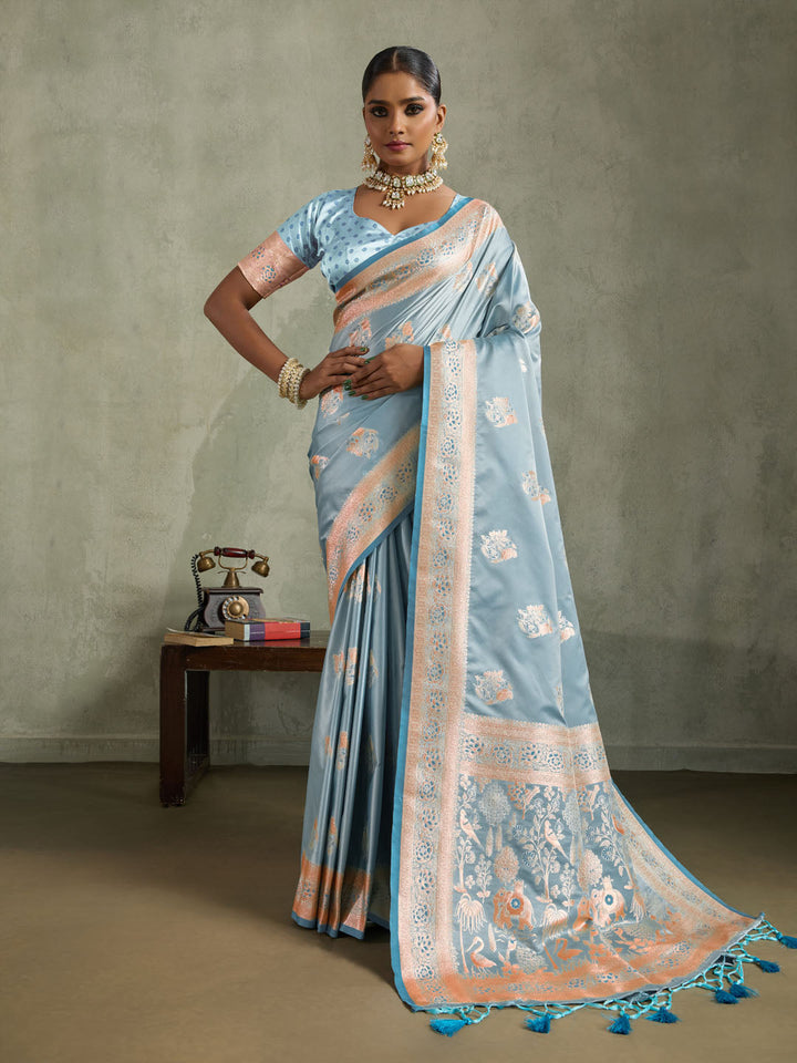 Woven Design Satin Silk Saree