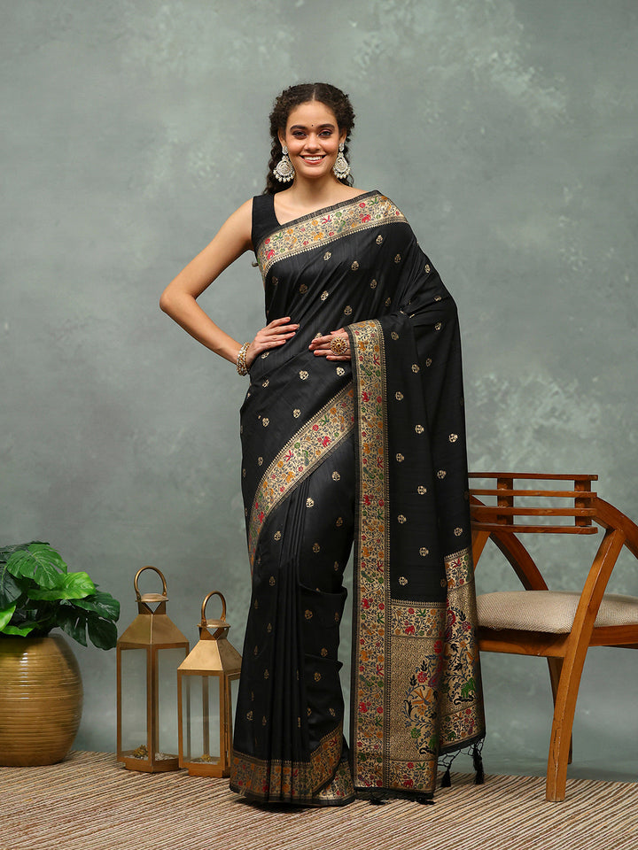Woven Border Art Silk Saree