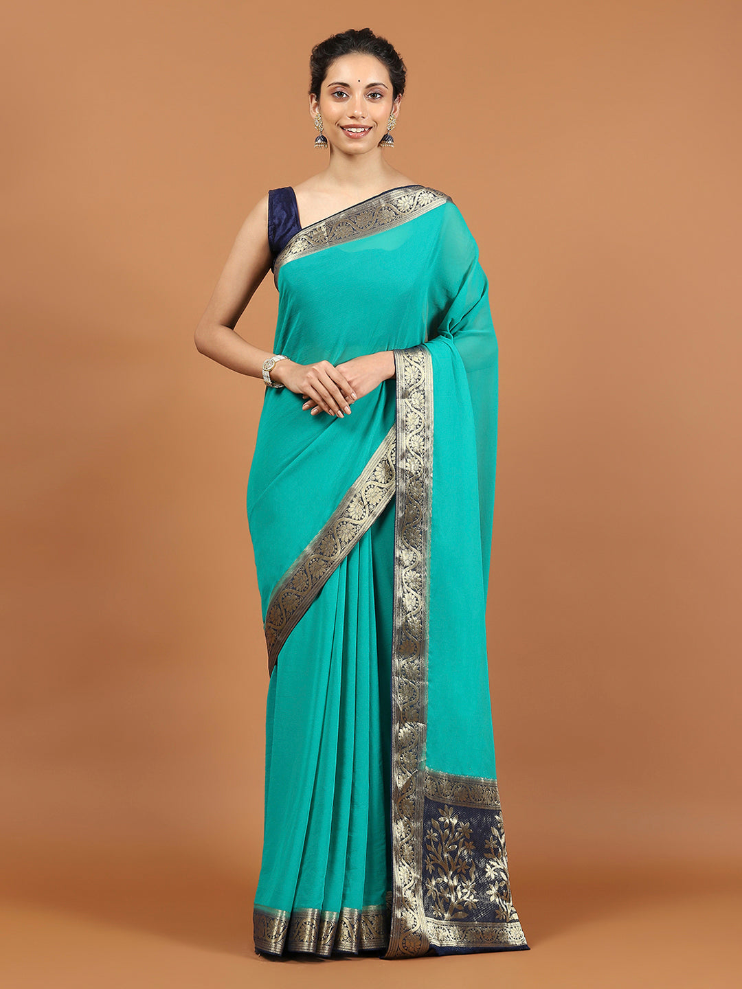 Zari Border Woven Art Silk Saree