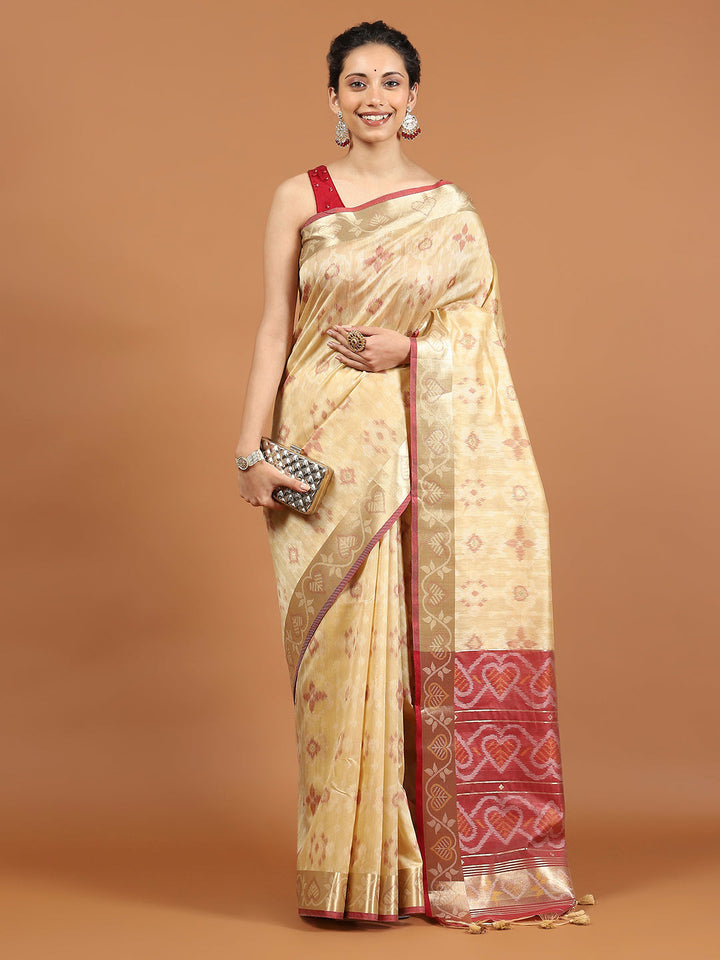 Woven Border Booti Art Silk Saree