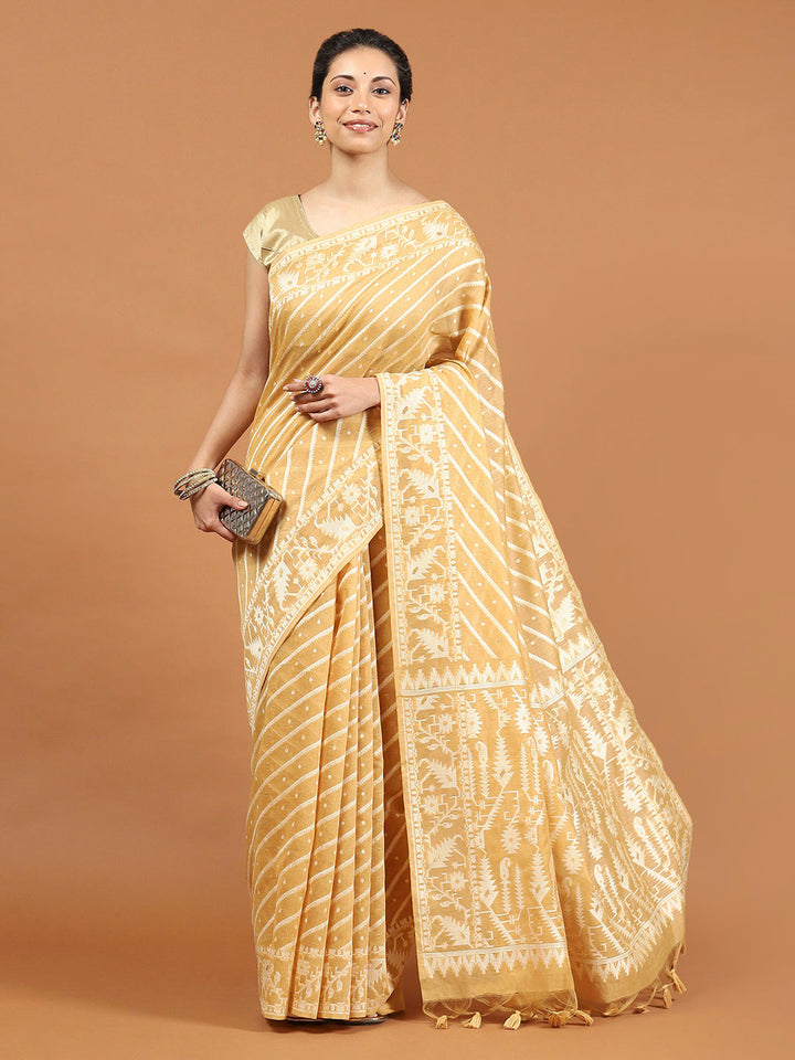 Woven Border Booti Art Silk Saree