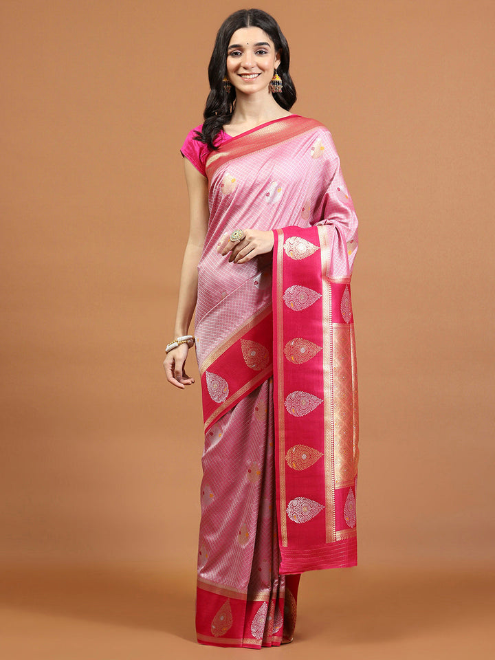 Zari Jaal Woven Art Silk Saree