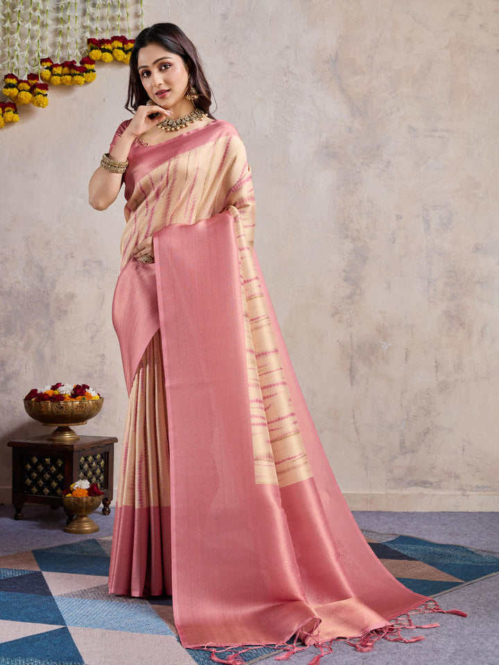 Zari Border Art Silk Woven Saree