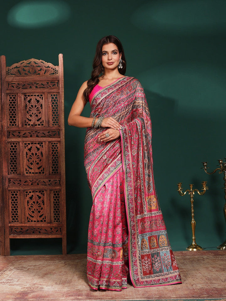 Printed Organza Saree