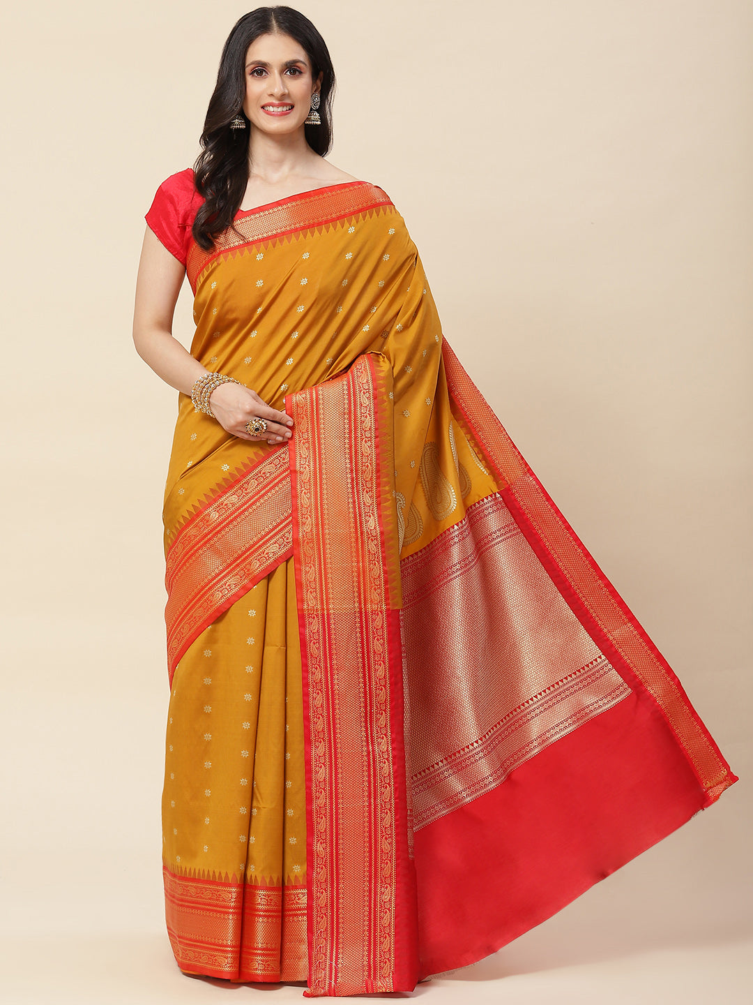Zari Booti Woven Cotton Saree