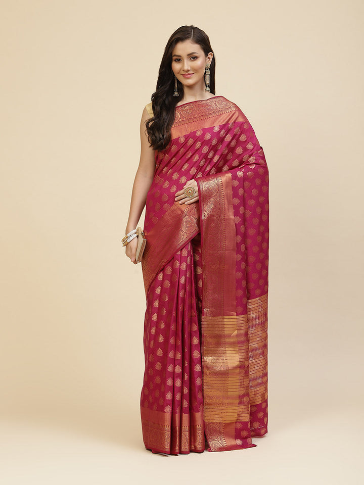 Zari Border Booti Handloom Woven Saree