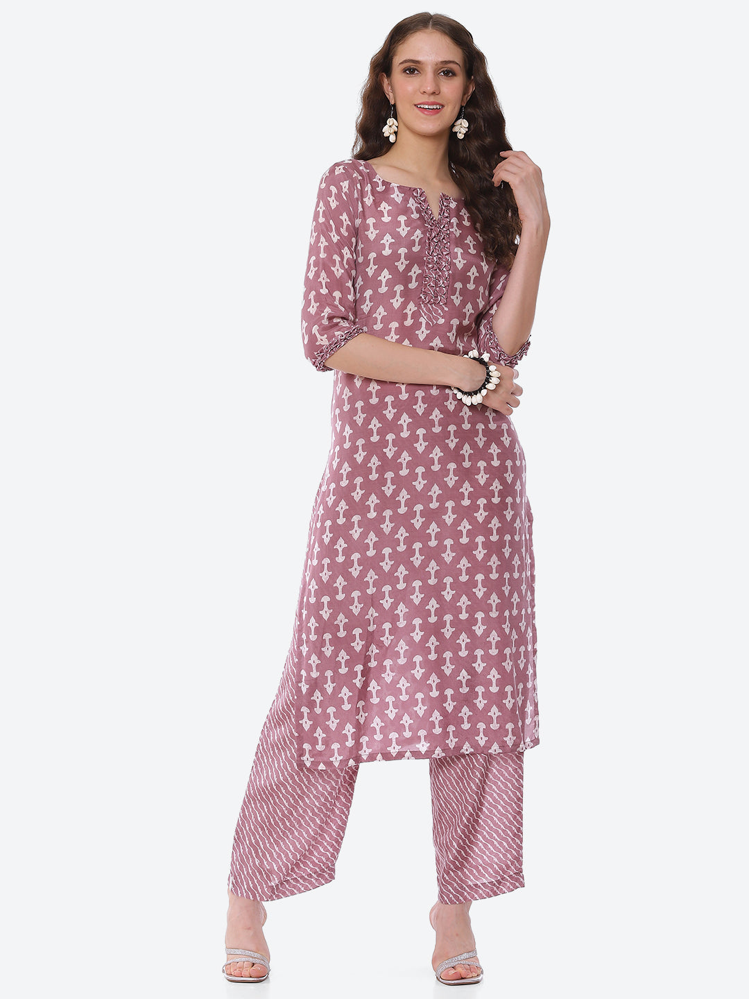 Printed Muslin Kurta With Pant