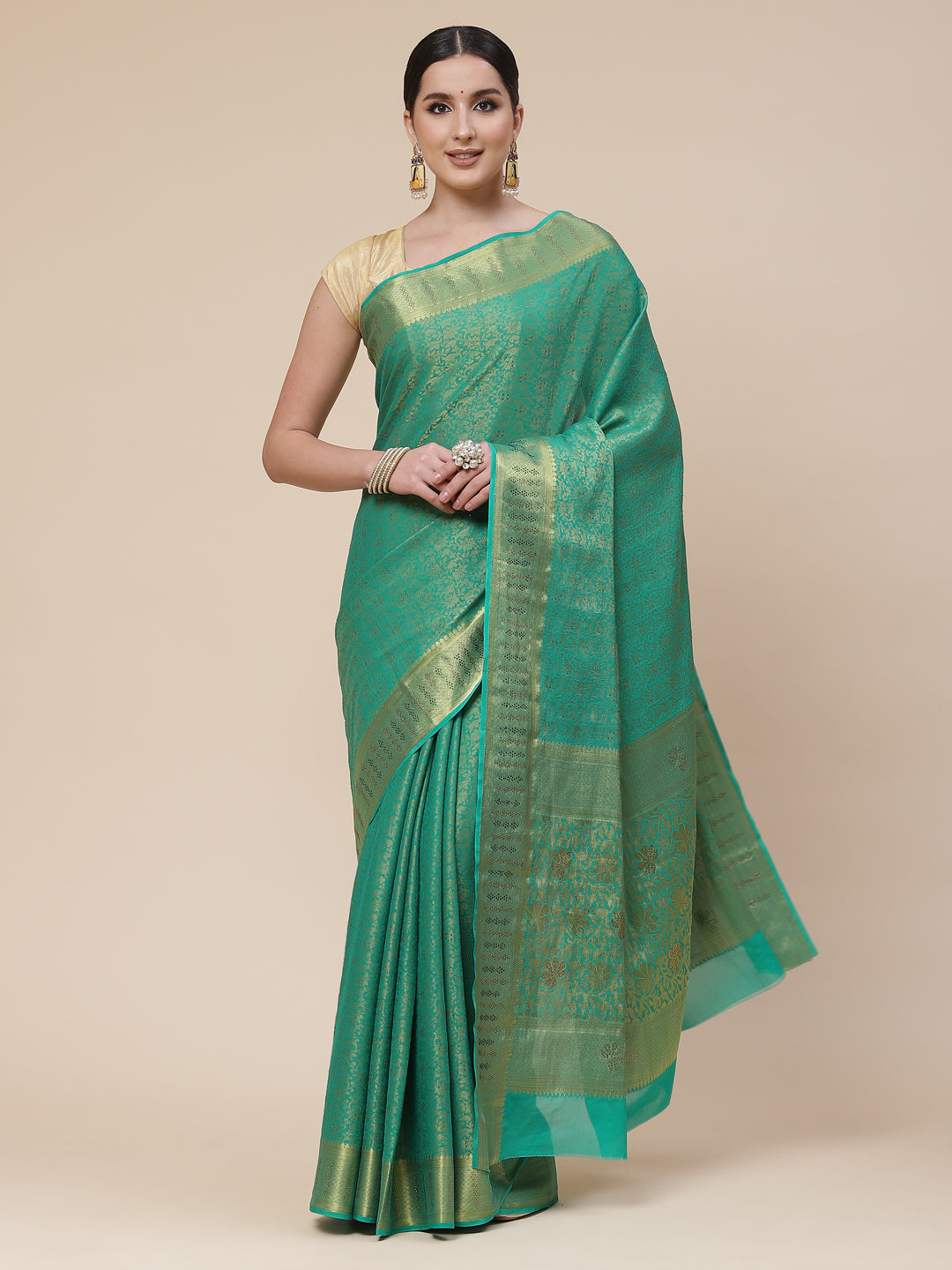 Stone Work Georgette Plain Saree