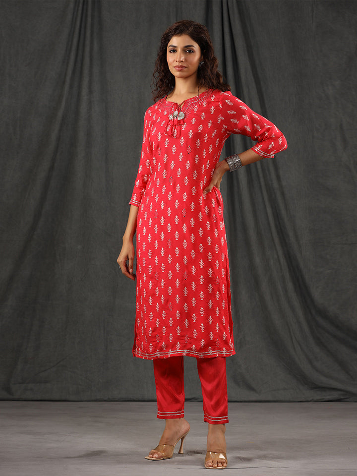 Printed Muslin Kurta With Pants