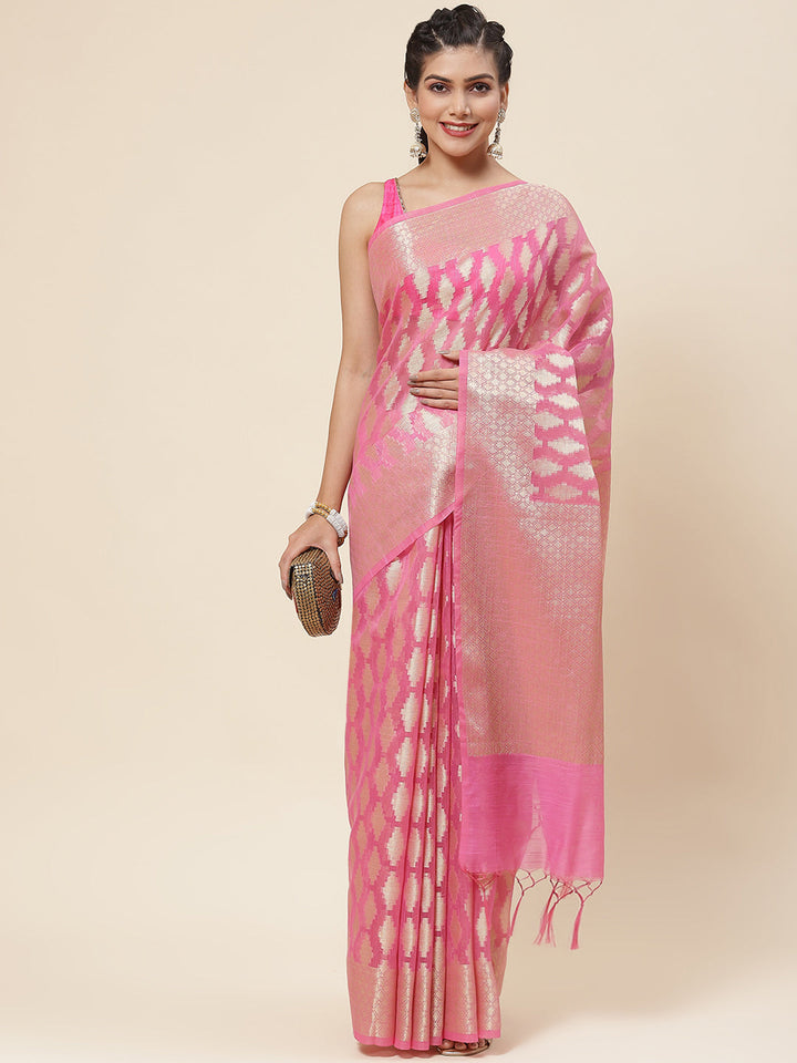 Zari Jaal Woven Cotton Saree