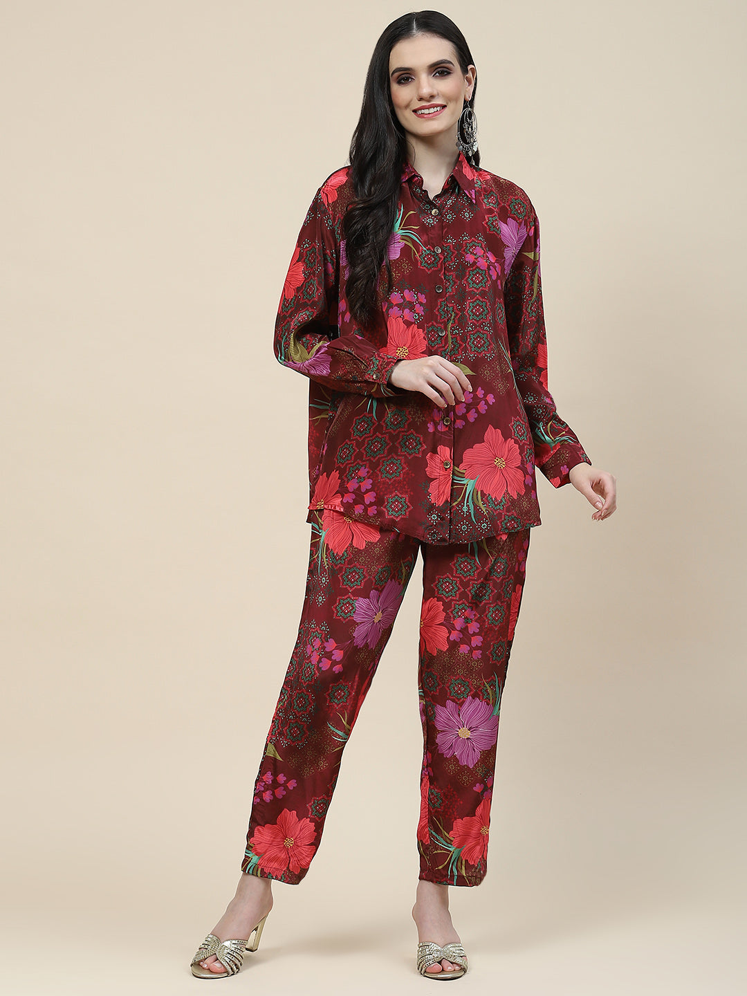 Printed Crepe Kurti With Pants