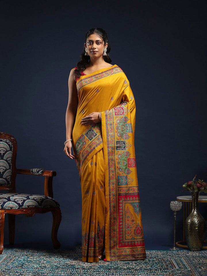 Digital Printed Art Silk Saree