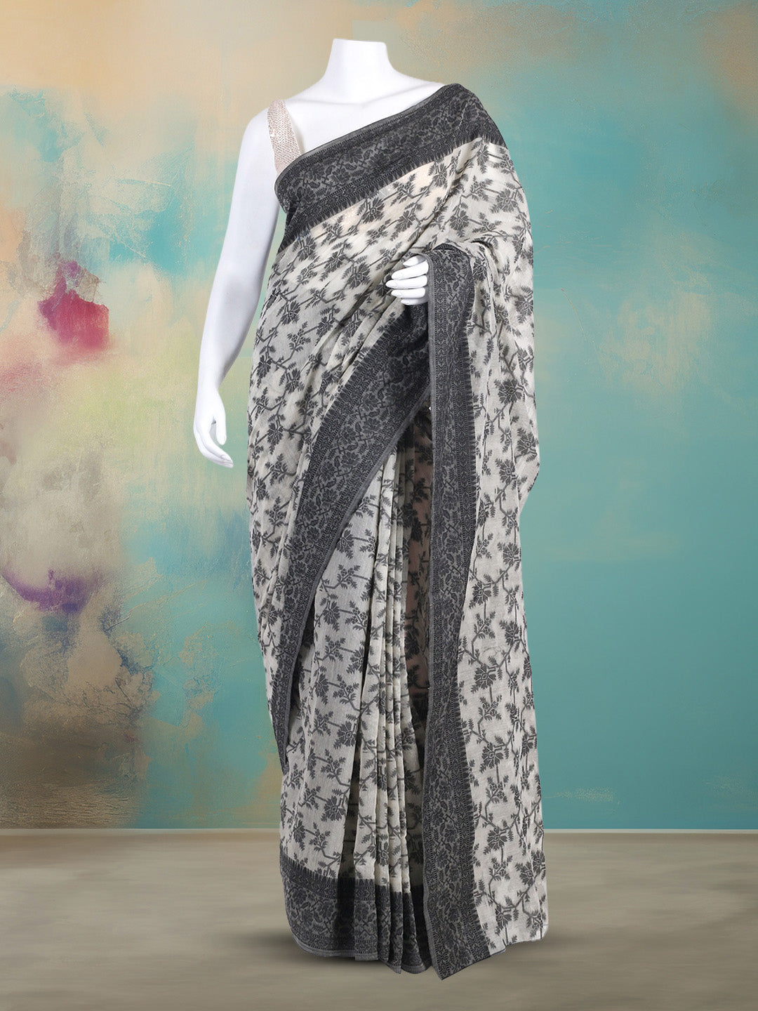 Resham Woven Design Cotton Saree
