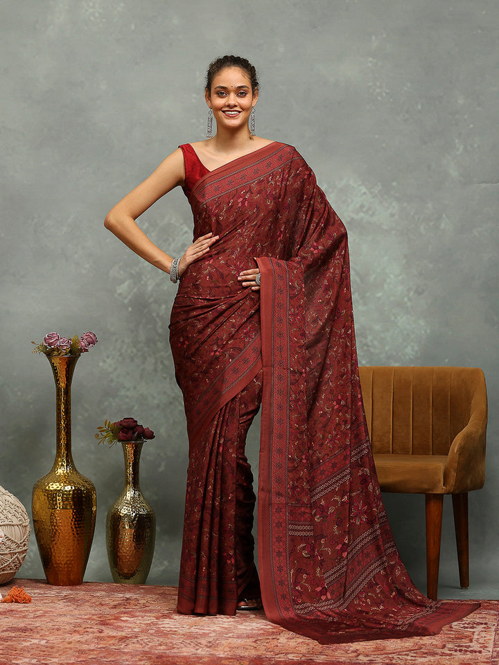 Digital Printed Crepe Saree