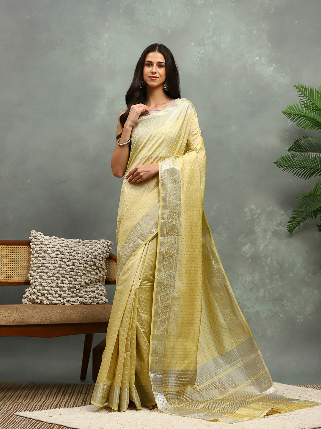 Woven Booti Art Silk Saree