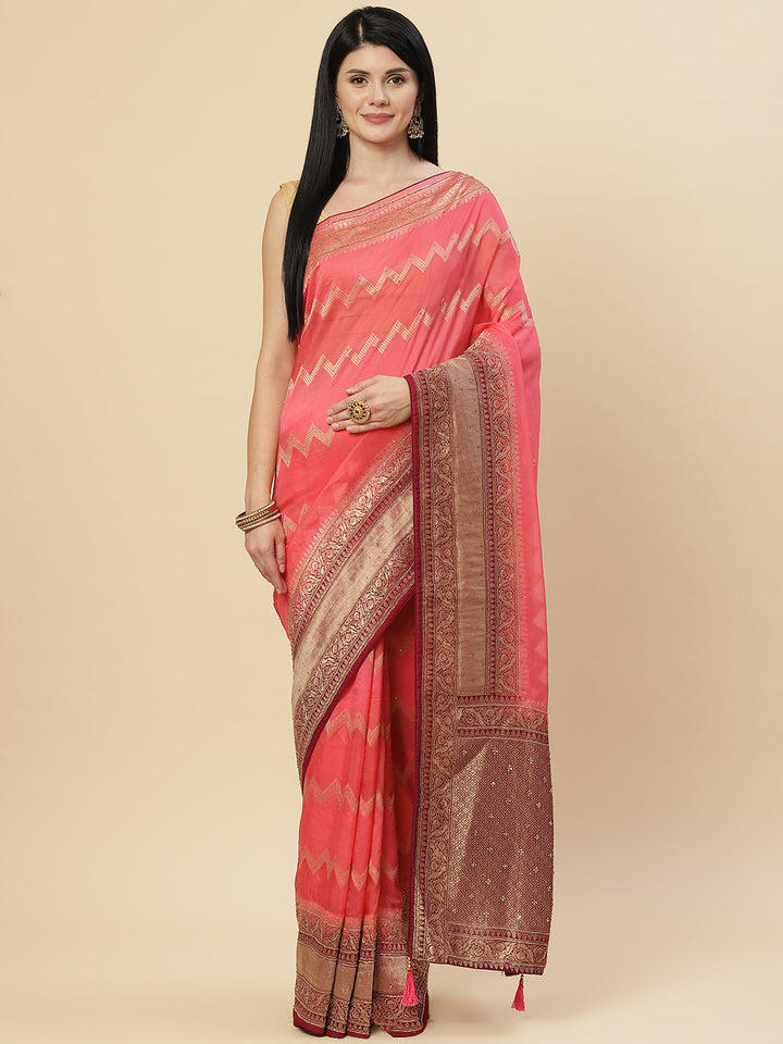 Embroidered Organza Saree