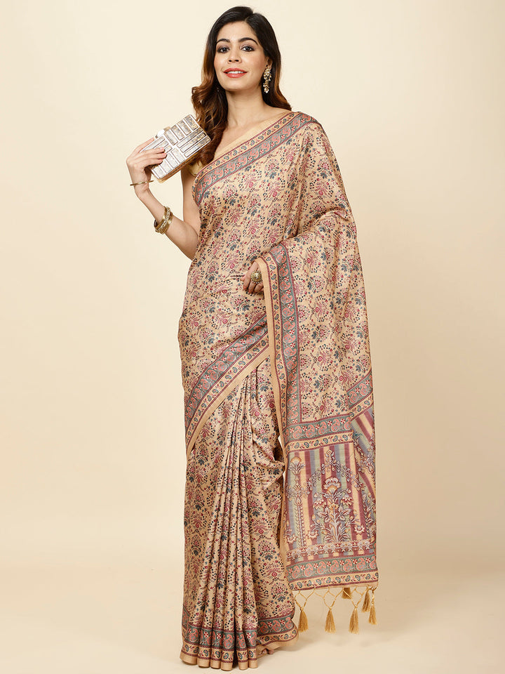Printed Tussar Saree