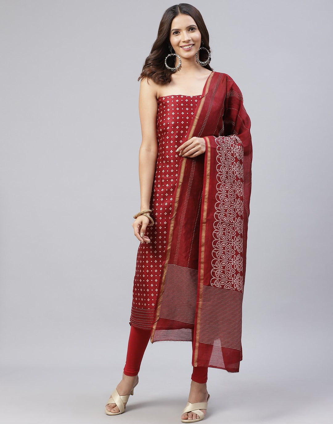 Printed Chanderi Suit Piece