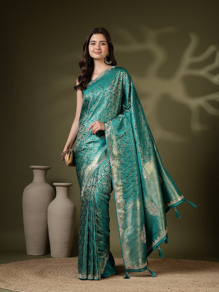 Woven Design Satin Saree