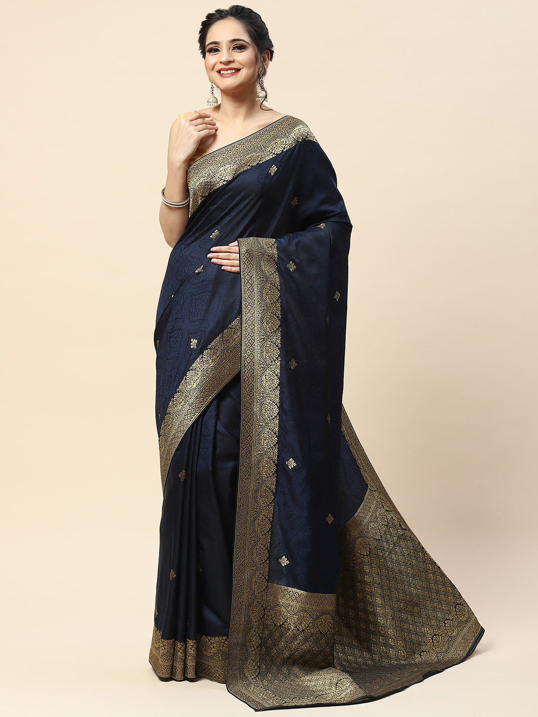 Zari Booti Embroidered Banarasi Saree
