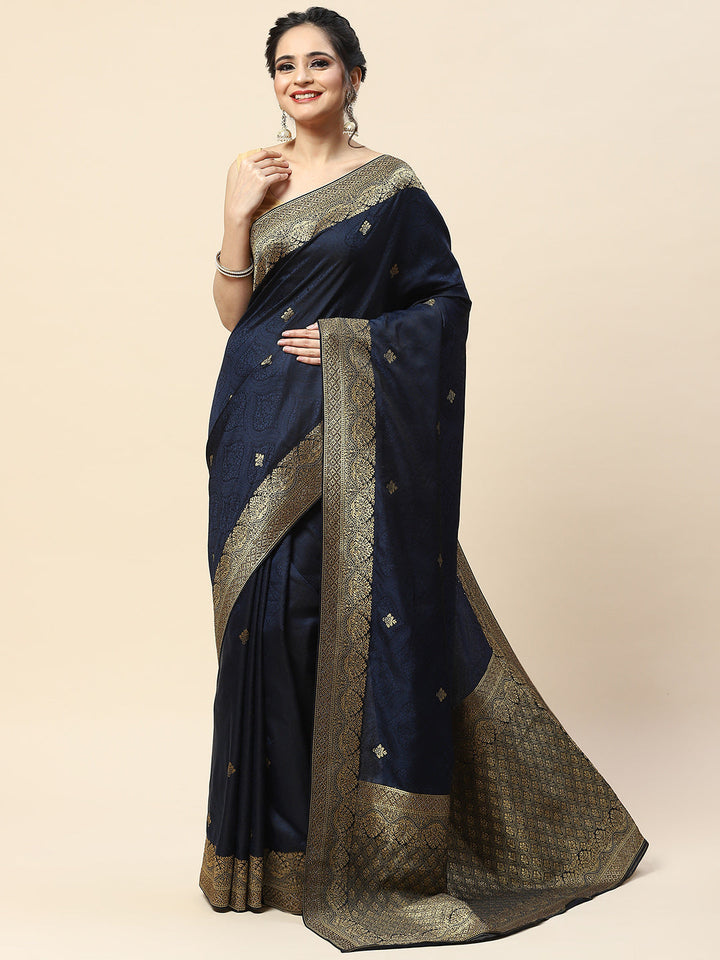 Zari Booti Embroidered Banarasi Saree