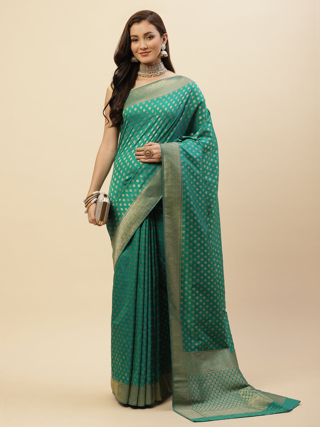 Banarasi Woven Silk Embroidered Saree