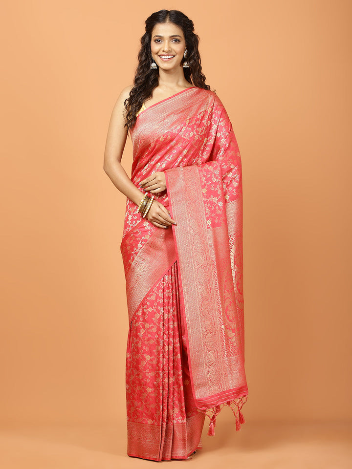 Zari Jaal Woven Art Silk Saree