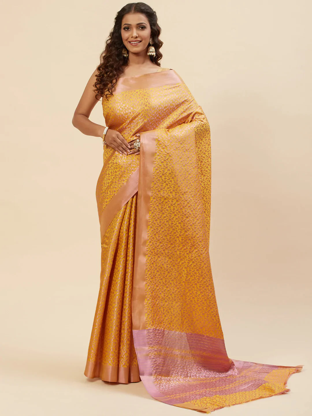 Jacquard Zari Border Handloom Woven Saree