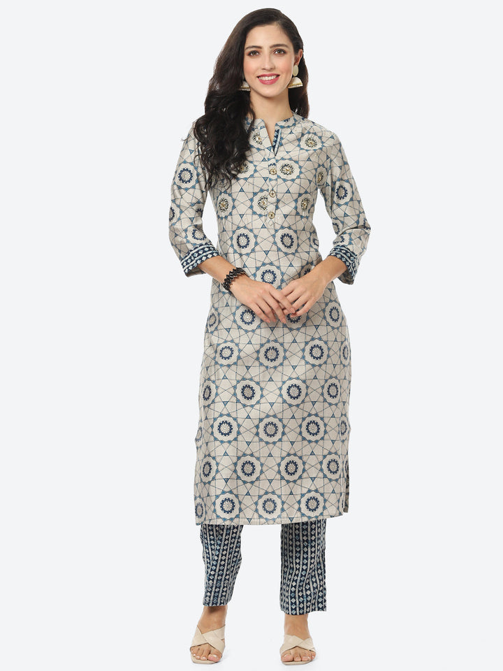 Printed Muslin Kurti With Pant