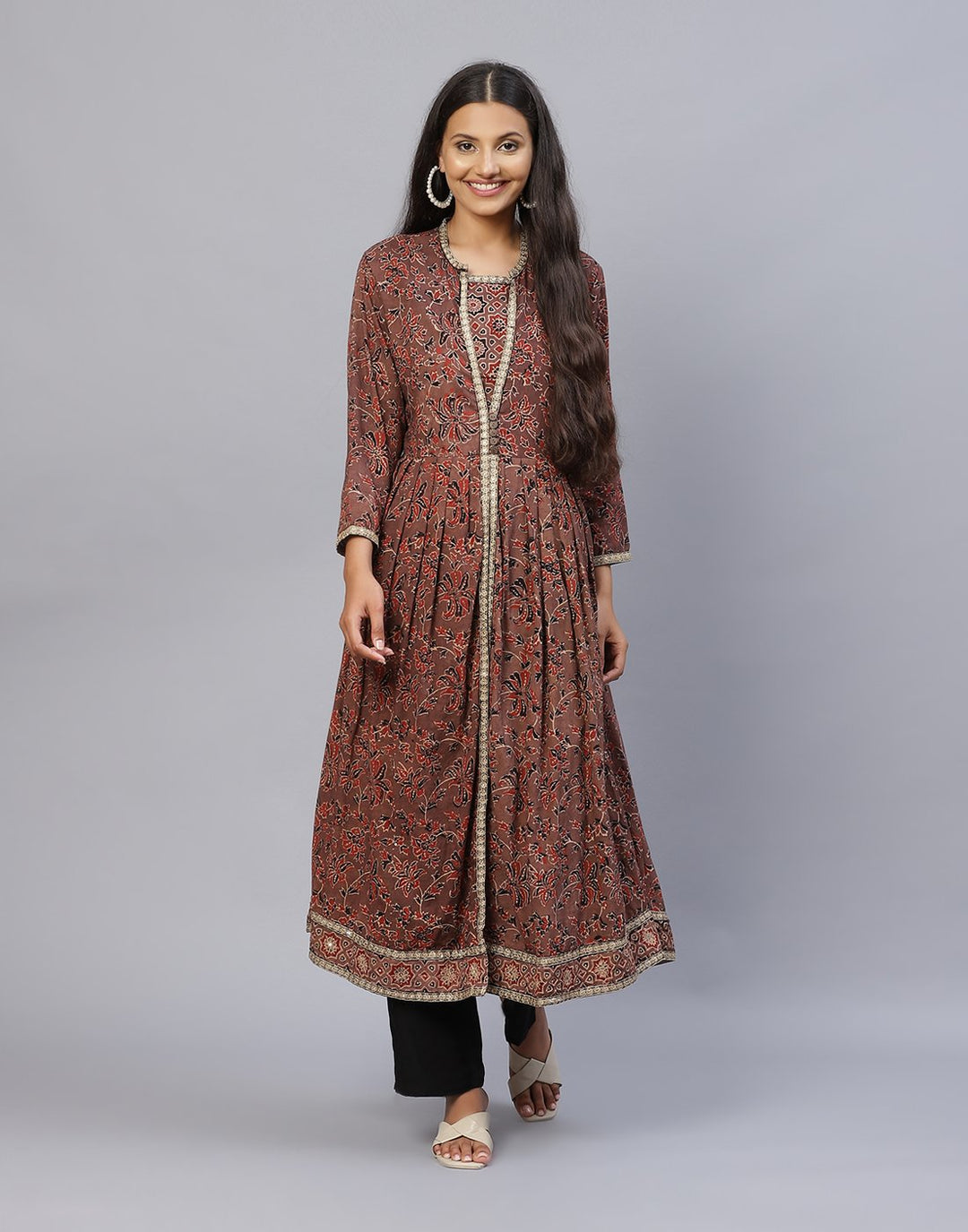 Ajrakh Print Cotton Kurti Palazzo Set