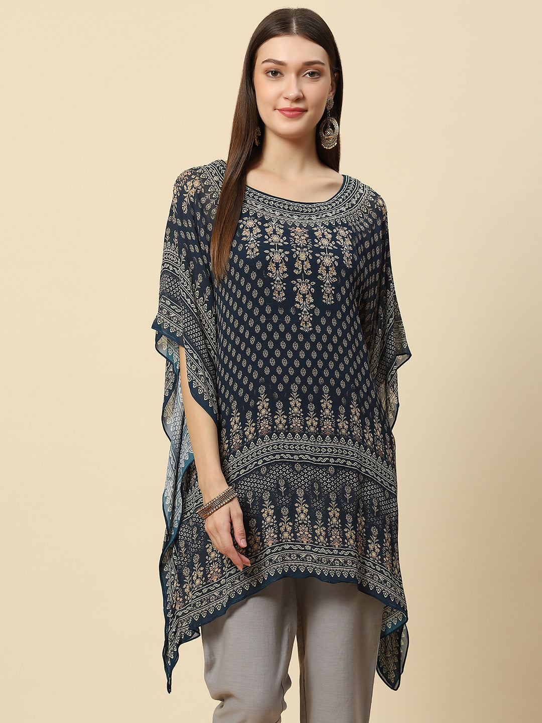 Digital Printed Georgette Kaftan Saree