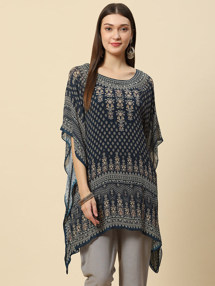 Digital Printed Georgette Kaftan Saree