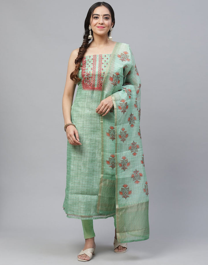 Chanderi Embroidered Suit Piece