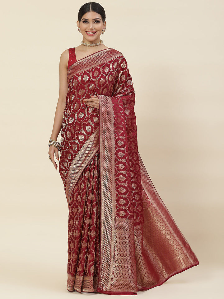 Zari Jaal Organza Woven Saree